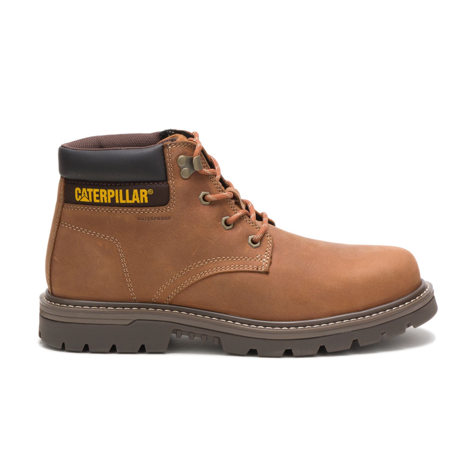 Caterpillar Outbase Waterproof Steel Toe - Mens Steel Toe Boots - Brown - NZ (281DXELUR)